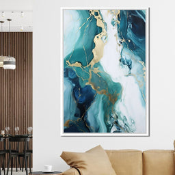 Glossy Marbling Liquid Abstraction - NicheCanvas