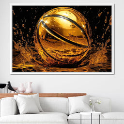 Golden Basketball - NicheCanvas