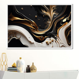 Marble-Lux Collection: Vibrant White & Gold Marble 03 - NicheCanvas