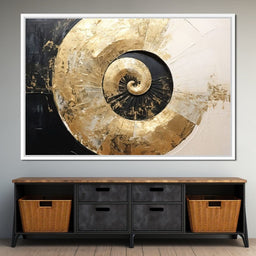 Golden Nautilus Swirl - Tanni Cylon - NicheCanvas