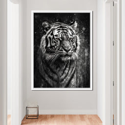 Tiger in Black & White - NicheCanvas