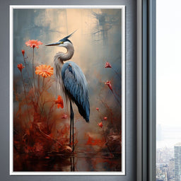 Autumn Heron Feathered Dawn - NicheCanvas