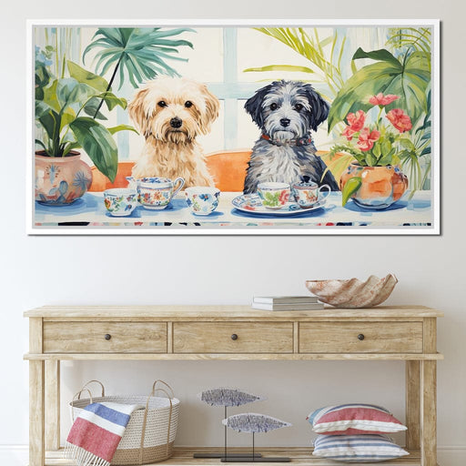 Teatime Tails and Blossoms Canvas Print