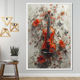 Violin Melody in Bloom - NicheCanvas
