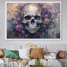 Skull & Flowers - Raven Blackwood - NicheCanvas