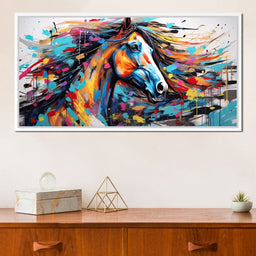 Vibrant Equine Mosaic - NicheCanvas