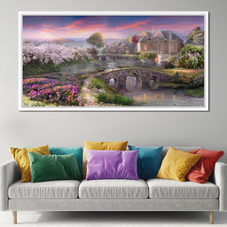 Garden by the Stone Bridge - NicheCanvas