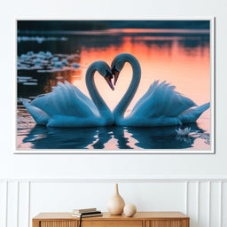 Swans In Love - Tooples Art - NicheCanvas
