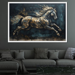 Gilded Running Horse - NicheCanvas