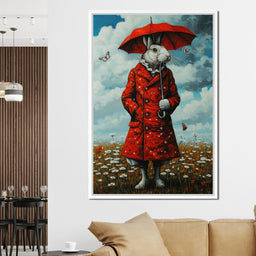 The Rabbit and the Red Umbrella - TooplesArt - NicheCanvas