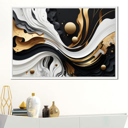 Marble-Lux Collection: Vibrant White & Gold Marble 08 - NicheCanvas