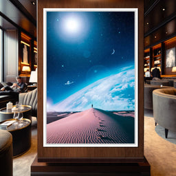 Silhouette Dune Blue Space - Gen Z - NicheCanvas