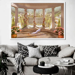 Classical Garden & Waterfall - NicheCanvas