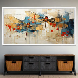 Golden Royal Geometric Dragonfly 05 - Wildrose Creations - NicheCanvas