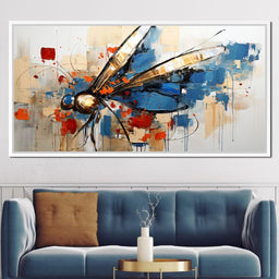 Golden Royal Geometric Dragonfly 01 - Wildrose Creations - NicheCanvas