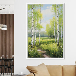Birch Forest Springtime - NicheCanvas