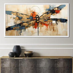 Golden Royal Geometric Harmony Dragonfly - Wildrose Creations - NicheCanvas