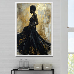 Ebony Elegance in Gold - NicheCanvas