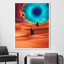 Two Veiled Silhouettes in the Desert Dunes - Gen Z - NicheCanvas