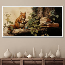 Autumn Tales of a Scholarly Squirrel - NicheCanvas