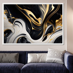 Marble-Lux Collection: Vibrant White & Gold Marble 07 - NicheCanvas