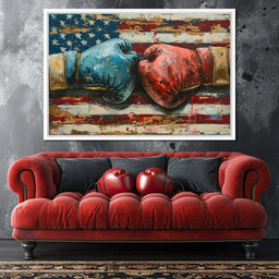 Stars and Stripes Boxing Showdown - NicheCanvas