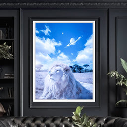 White Lion and Blue Butterfly - Gen Z - NicheCanvas