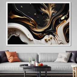 Marble-Lux Collection: Vibrant White & Gold Marble 03 - NicheCanvas