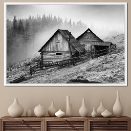 Carpathian Village in Black & White | NicheCanvas