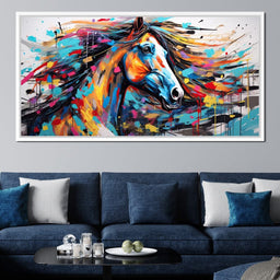 Vibrant Equine Mosaic - NicheCanvas