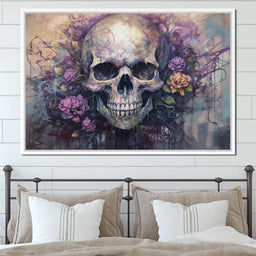 Skull & Flowers - Raven Blackwood - NicheCanvas