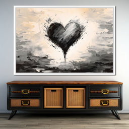 Ebony Heart Amidst the Gale - NicheCanvas