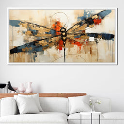 Golden Royal Geometric Harmony Dragonfly - Wildrose Creations - NicheCanvas