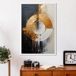 Abyssal Echoes in Gold Abstract - Tanni Cylon - NicheCanvas