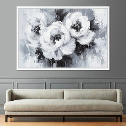 Monochrome Floral Symphony - NicheCanvas