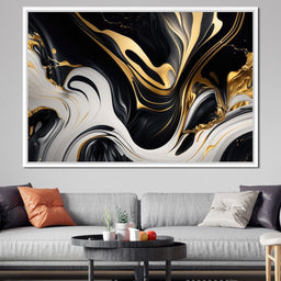 Marble-Lux Collection: Vibrant White & Gold Marble 07 - NicheCanvas