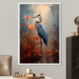 Autumn Heron Feathered Dawn - NicheCanvas