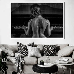 Young Woman Playing Piano - NicheCanvas