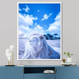 White Lion and Blue Butterfly - Gen Z - NicheCanvas