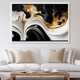 Marble-Lux Collection: Vibrant White & Gold Marble 06 - NicheCanvas