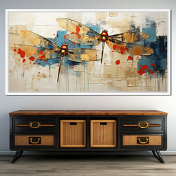 Golden Royal Geometric Dragonfly 05 - Wildrose Creations - NicheCanvas