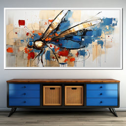 Golden Royal Geometric Dragonfly 01 - Wildrose Creations - NicheCanvas