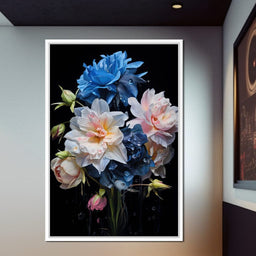 Midnight Flower Symphony - NicheCanvas