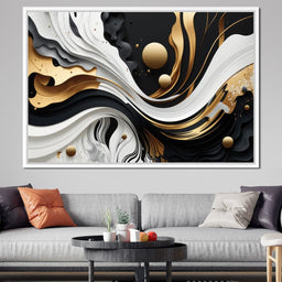 Marble-Lux Collection: Vibrant White & Gold Marble 08 - NicheCanvas