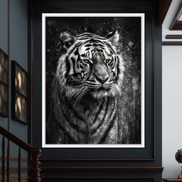 Tiger in Black & White - NicheCanvas