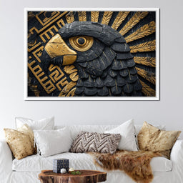 Golden Aztec Eagle Majesty - NicheCanvas