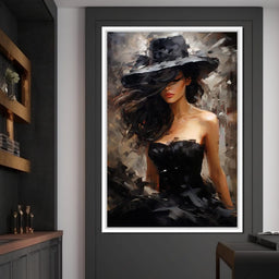 Black Dress Muse - NicheCanvas