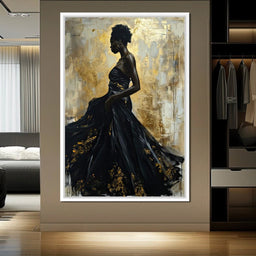 Ebony Elegance in Gold - NicheCanvas