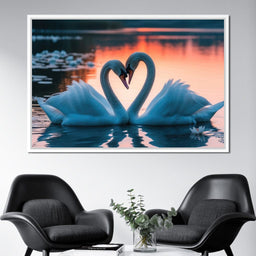 Swans In Love - Tooples Art - NicheCanvas