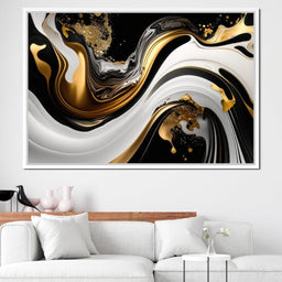 Marble-Lux Collection: Vibrant White & Gold Marble 11 - NicheCanvas